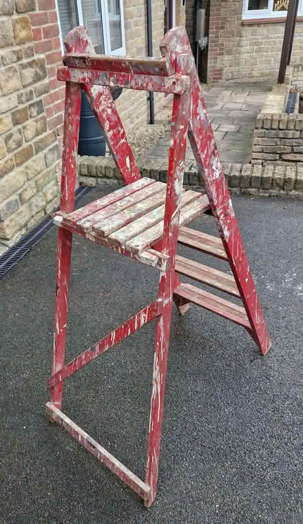 Photo of free Old Wooden Step Ladders (Chilcompton) #3
