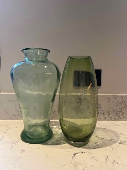 Photo of free 2 Green Glass Vases (Cranbourne RG21) #1