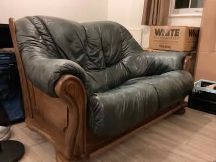 Photo of free Faux leather and wood sofa (Hykeham Moor LN6) #1