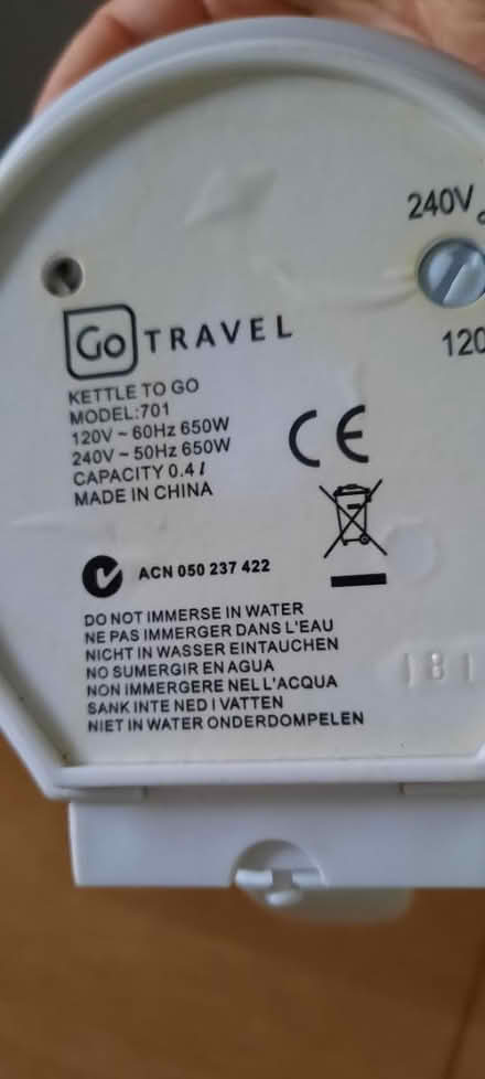 Photo of free Small travel kettle (Hereford, Belmont) #2