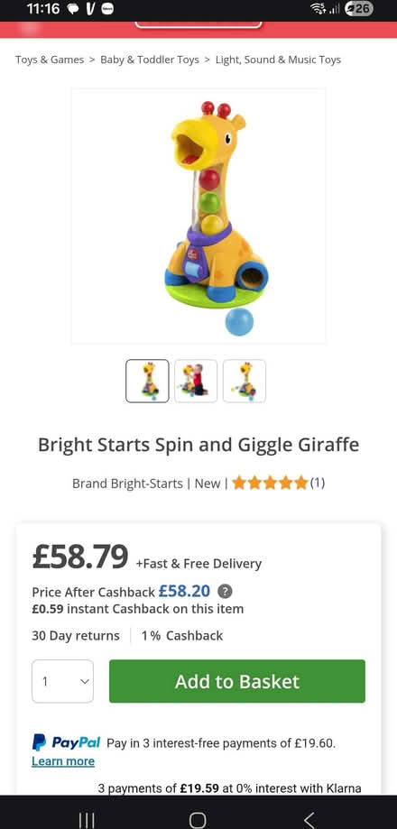 Photo of free Toy spin n pop ball giraffe (Bulwell NG6) #1