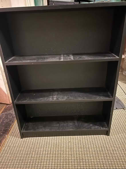 Photo of free Black wooden shelving (Dun Laoghaire) #1