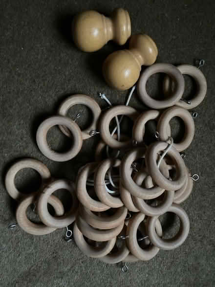 Photo of free Wooden curtain rings and end stops (Benslow SG4) #1