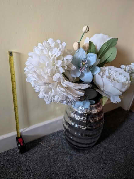 Photo of free Silver coloured vase. Artificial flowers optional. (Roffey RH12) #1