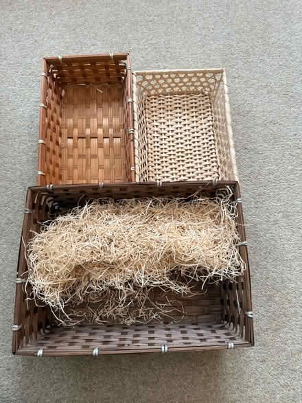 Photo of free 3 decorative baskets - use for storing small items / gifting (Hotwells BS8) #1