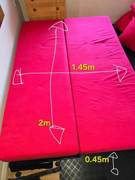 Photo of free Red Sofa-bed with storage (BH2) #2