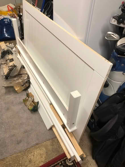 Photo of free White, wooden bed frame (North Weald CM16) #3