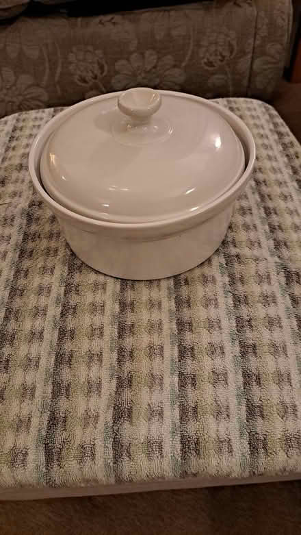 Photo of free Unused white ceramic casserole dish (Littlehaven) #1