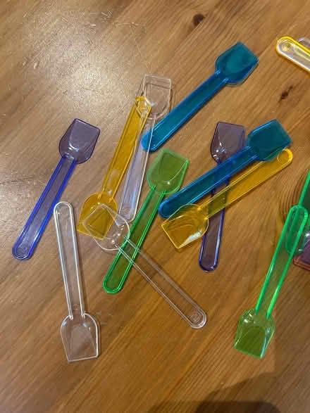 Photo of free 100+ plastic spoons - multi colour (Shenley Fields B29) #2
