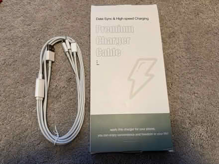 Photo of free Set of two 2 metre 3 in 1 charging cables (Pooley Green TW20) #1