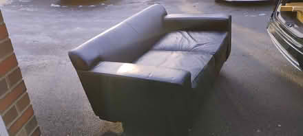 Photo of free Black leather sofa and two chairs (Kenilworth CV8) #1