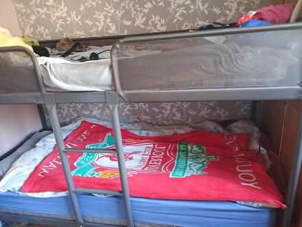 Photo of free IKEA bunk bed frame and mattresses (HR6 Shobdon) #1