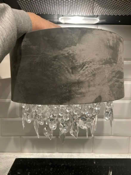 Photo of free Grey velvet lamp shade (Dunstable) #2