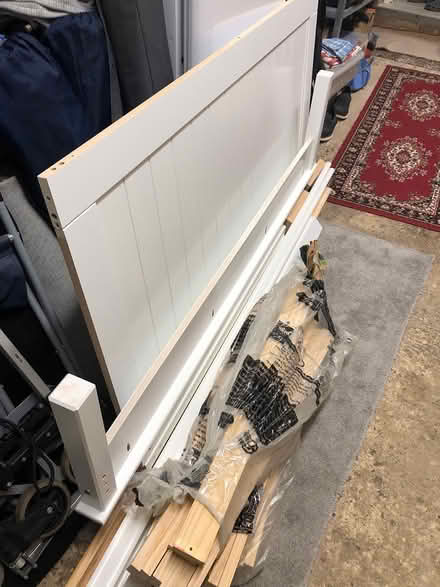 Photo of free White, wooden bed frame (North Weald CM16) #4