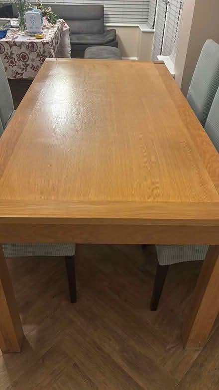 Photo of free 180cm x 88cm dining table and 6 dining chairs (Moss Side L31) #1