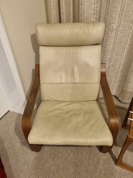 Photo of free Beige/cream leather Poang chair cover. (Kippington TN13) #1