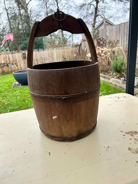 Photo of free Wooden antique milk pail (Ash vale) #1