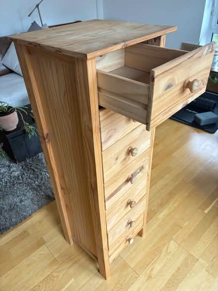 Photo of free Tall narrow pine chest of drawers (Stepney E1) #2