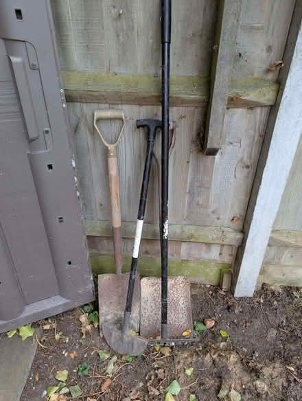 Photo of free 2 Spades, 1 Rake, 1 Edge Cutter (Lee SE12) #1