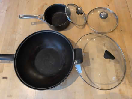 Photo of free Old pans, glass lids (CV37 Stratford upon Avon) #1