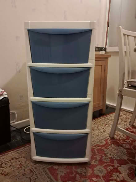 Photo of free Blue&white plastic storage drawers (Danbury CM3) #1