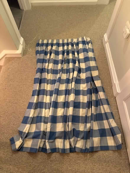 Photo of free Laura Ashley blue & white curtains (Chipstead CR5) #1