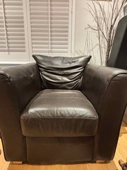 Photo of free Brown leather furniture suite (Clothall Common SG7) #2