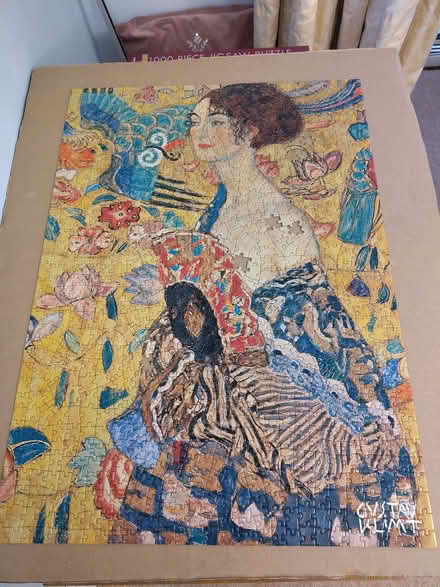 Photo of free 1000 piece jigsaw Klimt's 'Lady with fan' (High Heaton) #1