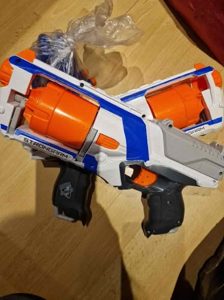 Photo of free Strong Arm Nerf Guns x 2 & pellets (Linden GL1) #1