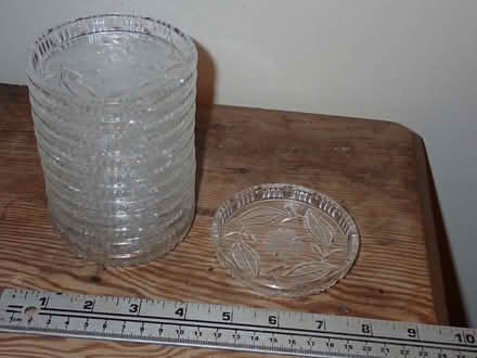 Photo of free 12 very shallow small patterned glass dishes (Fairfield LA1) #1