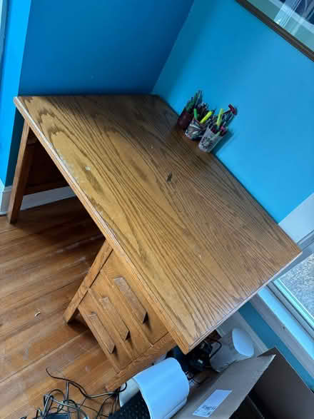 Photo of free Vintage solid oak desk (Arlington Hts near AHS) #2