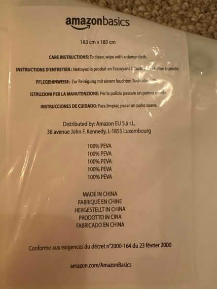 Photo of free Plastic shower curtain (Chipstead CR5) #2