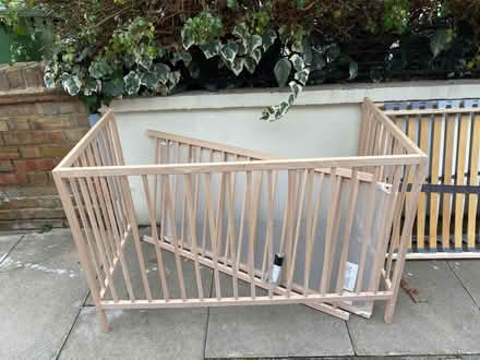 Photo of free Baby cot half assembled 21 Mimosa street. Free yo take (Fulham SW6) #1