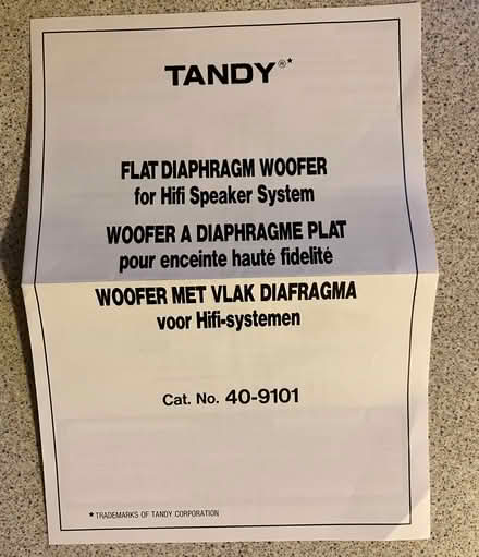 Photo of free 6.5 inch flat diaphragm woofer (Letham DD8) #2