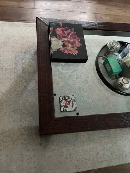 Photo of free Leather and glass coffee table (Richmond upon Thames) #2