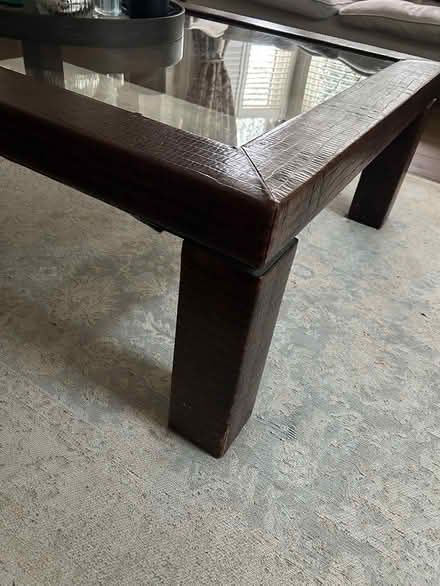 Photo of free Leather and glass coffee table (Richmond upon Thames) #3