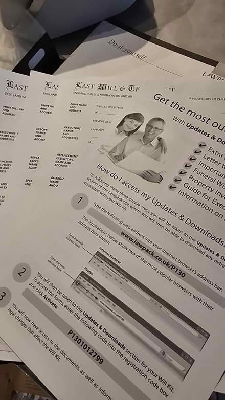 Photo of free Last will kit (CT5) #4