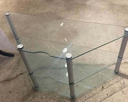 Photo of free Corner tv unit glass and metal 3 tier (Richmond TW9) #3