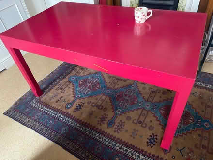 Photo of free Sturdy wooden table painted red (Glenageary) #2