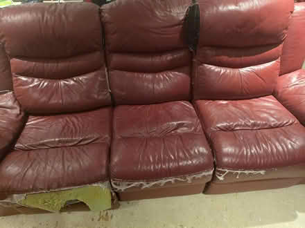 Photo of free Red Sofa 3 Seater needs repair (Penn Hill BH14) #1