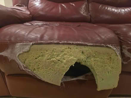 Photo of free Red Sofa 3 Seater needs repair (Penn Hill BH14) #4