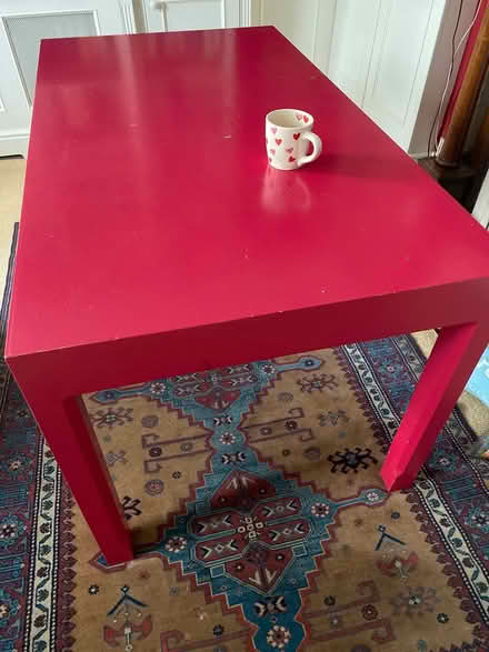 Photo of free Sturdy wooden table painted red (Glenageary) #1