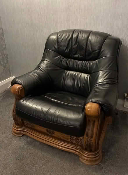 Photo of free Leather 3 piece suite (Birkenhead) #3
