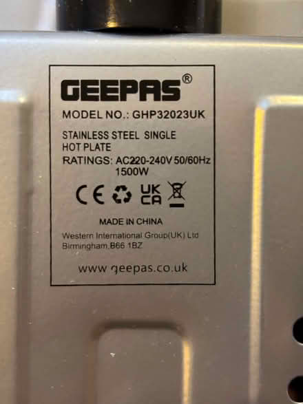 Photo of free Single hot plate, for cooking (new) (Puckeridge SG11) #3