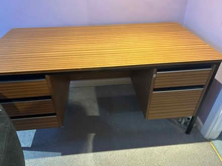 Photo of free Office desk with 4 drawers & hanging file space & keys (Nascot Wood WD17) #1