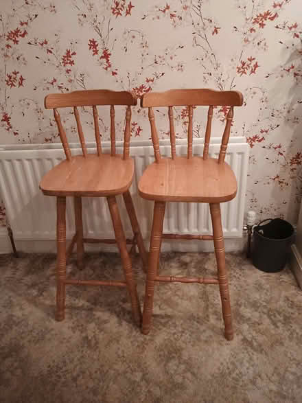 Photo of free 2 wooden bar stools (Clerwood EH12) #1