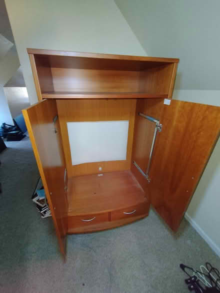 Photo of free Tall wood two-door cabinet (Historic Concord) #2