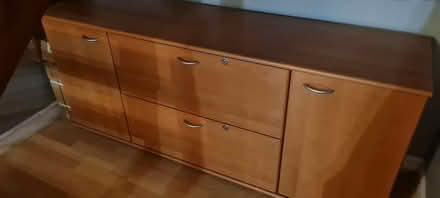 Photo of free Wooden filing cabinet with shelved cupboards (Burnham SL1) #4