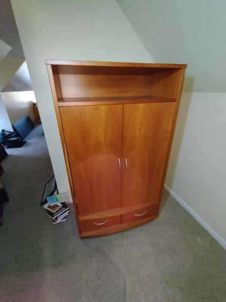 Photo of free Tall wood two-door cabinet (Historic Concord) #4