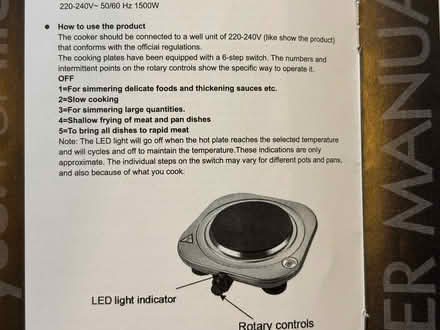 Photo of free Single hot plate, for cooking (new) (Puckeridge SG11) #2